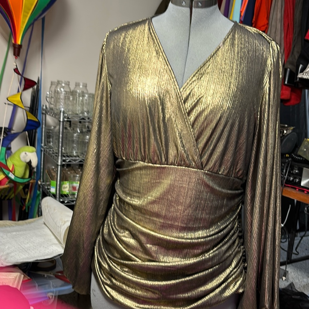 Brand new without tags shimmery gold top from express
